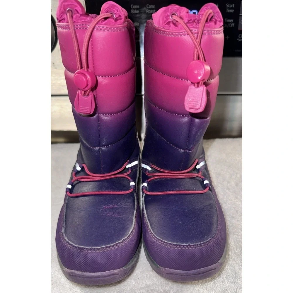 Land's End Little Girl Snow Flurry Boots Pull On Pink Youth‎ Size 2 Insulated
